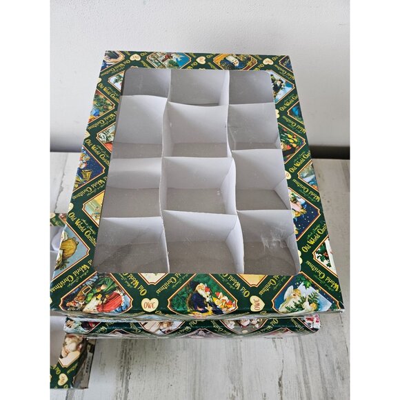 Old world empty ornament boxes set vintage decor storage containers - Picture 3 of 9